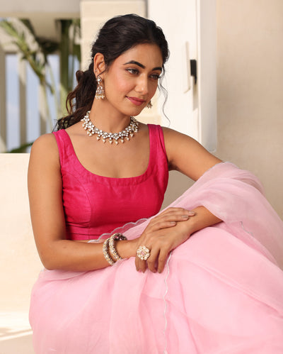 Afsana Pink Silk Blouse