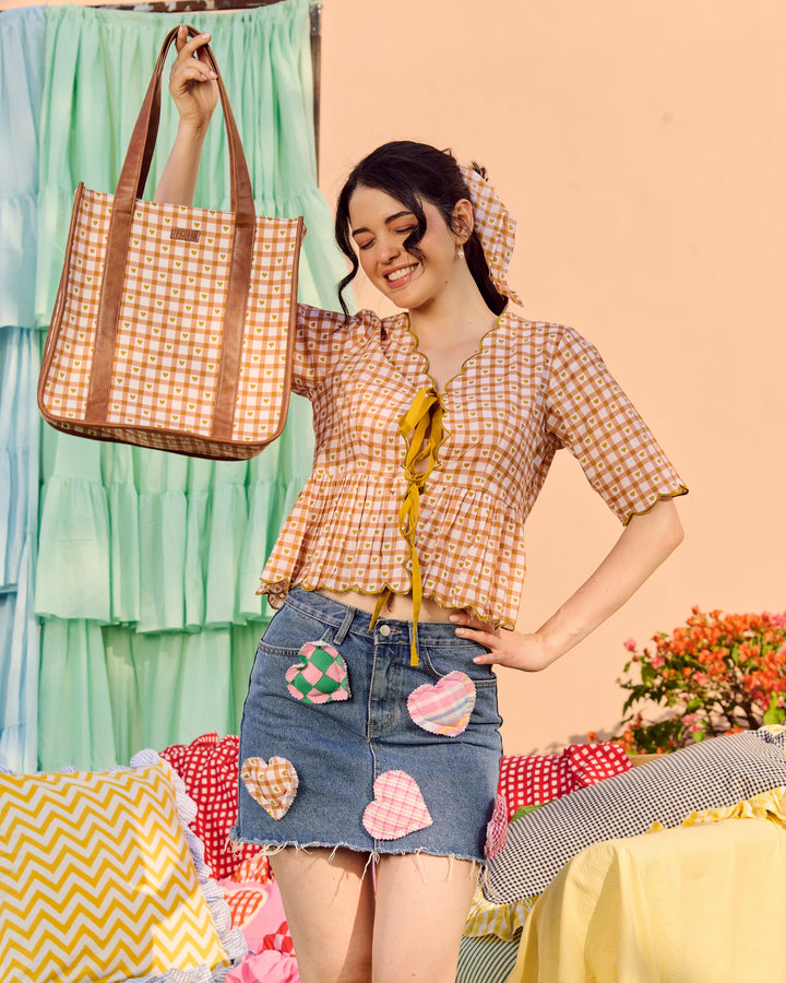 Zivara Brown Tote Bag
