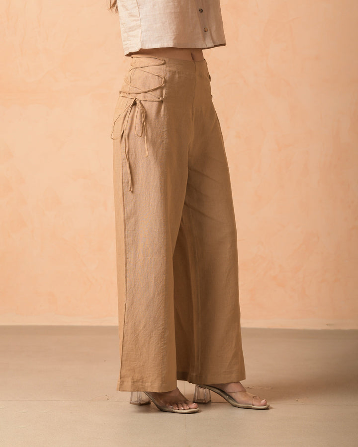 Zephra Mocha Cotton Flex Solid Straight Pants