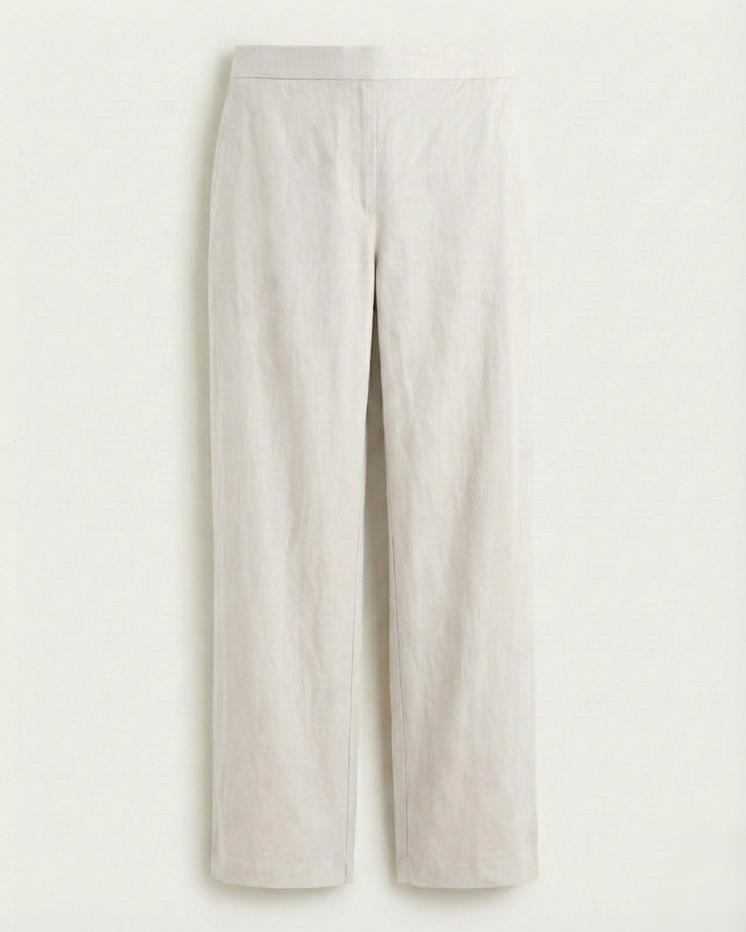 Amora off-white Linen Straight Pants