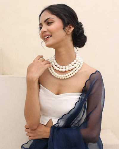Sajni White Satin Blouse