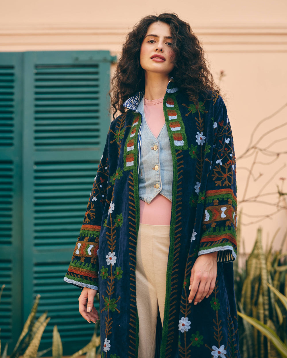 Regalia Navy Velvet Suzani Jacket