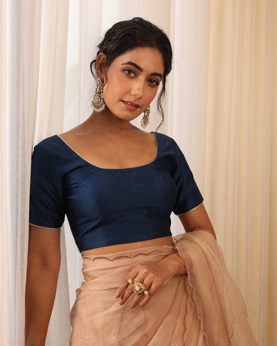 Jyotsna Blue Chanderi Blouse