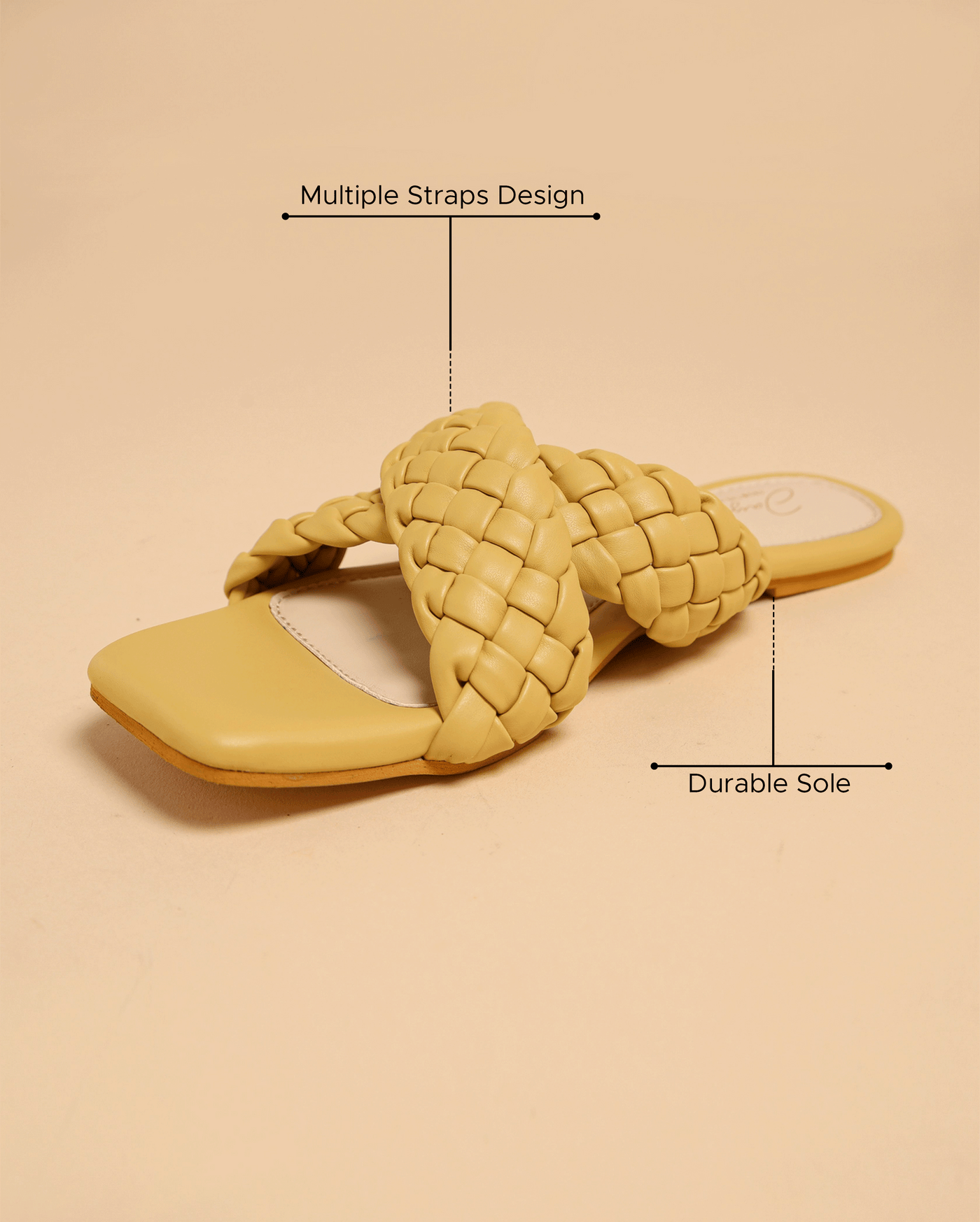 Blazing Yellow Braided Flats