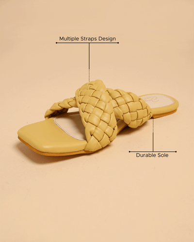 Blazing Yellow Braided Flats