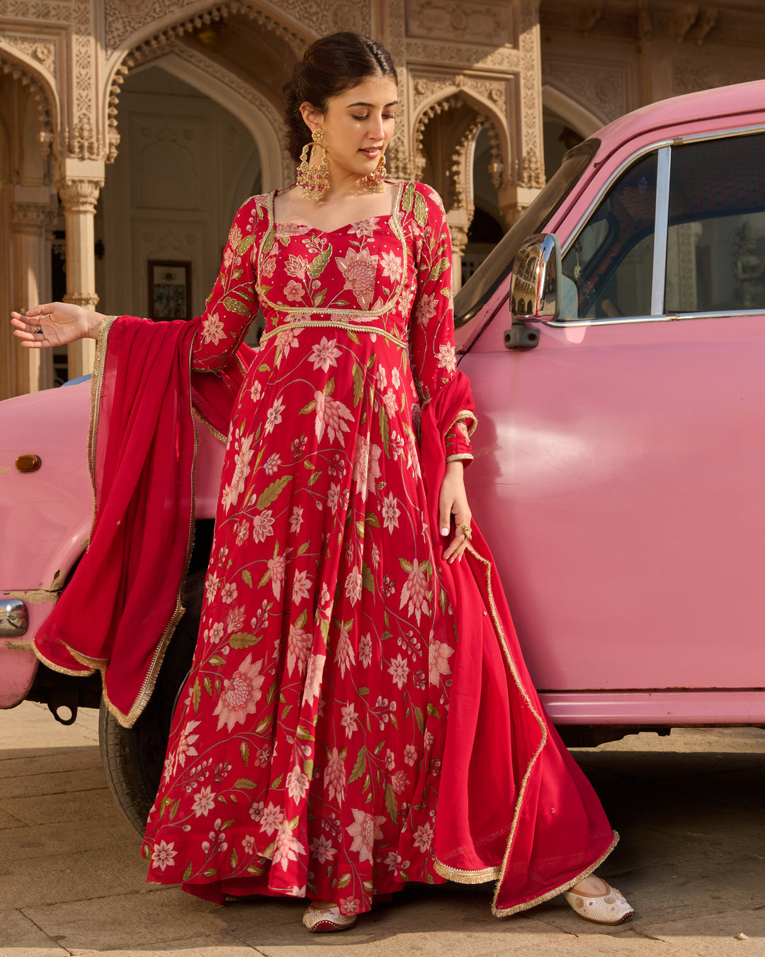 Kashish Pink Printed Georgette Suit Set