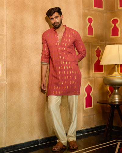 Anantya Maroon Knitted Lurex Kurta