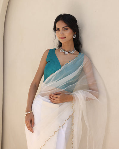 Sitara Teal Green Silk Blouse