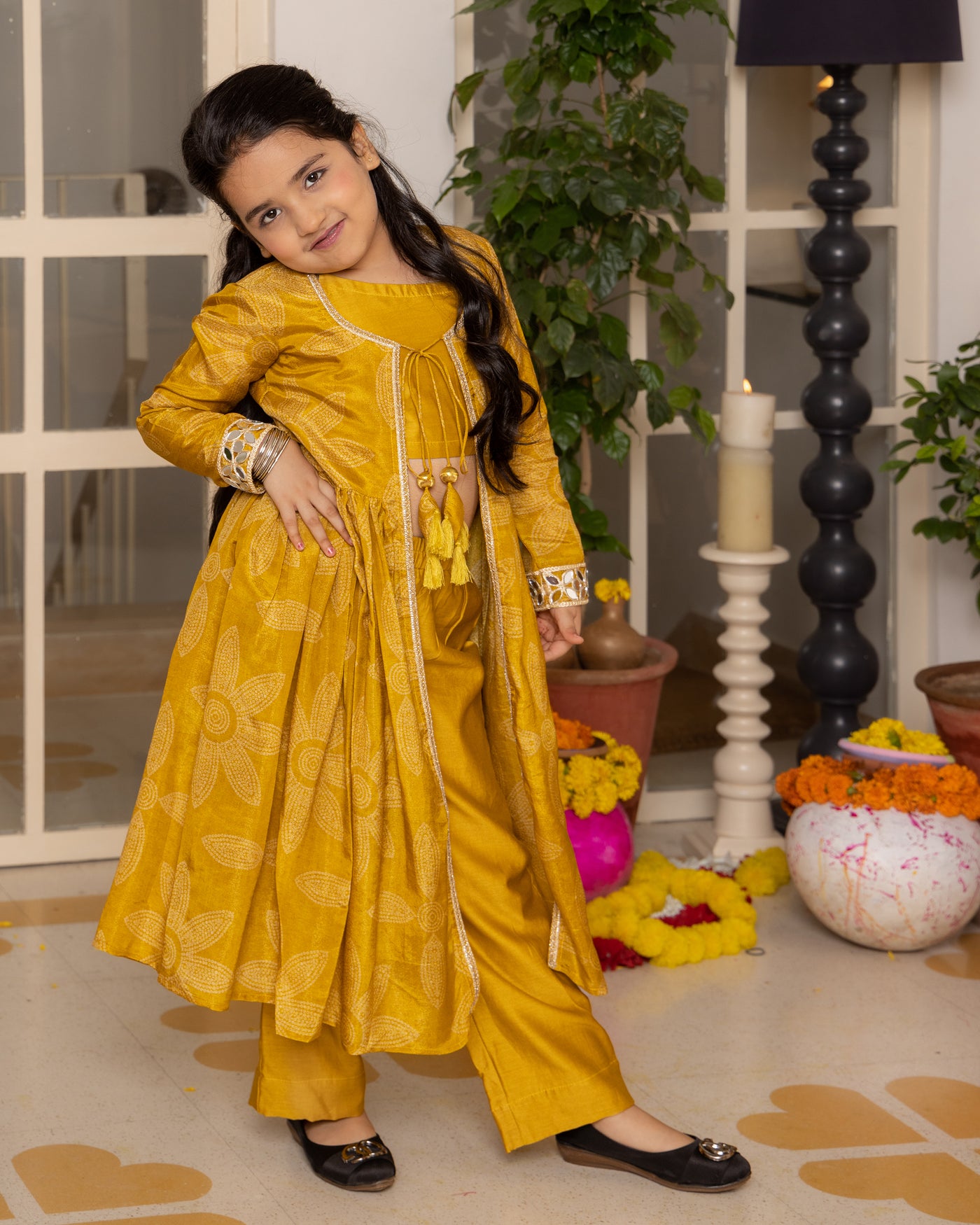 Tara Mustard Bandhani Chanderi Coord Set