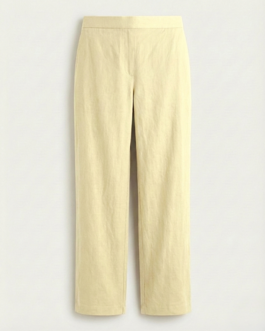Camila yellow white Linen Straight Pants