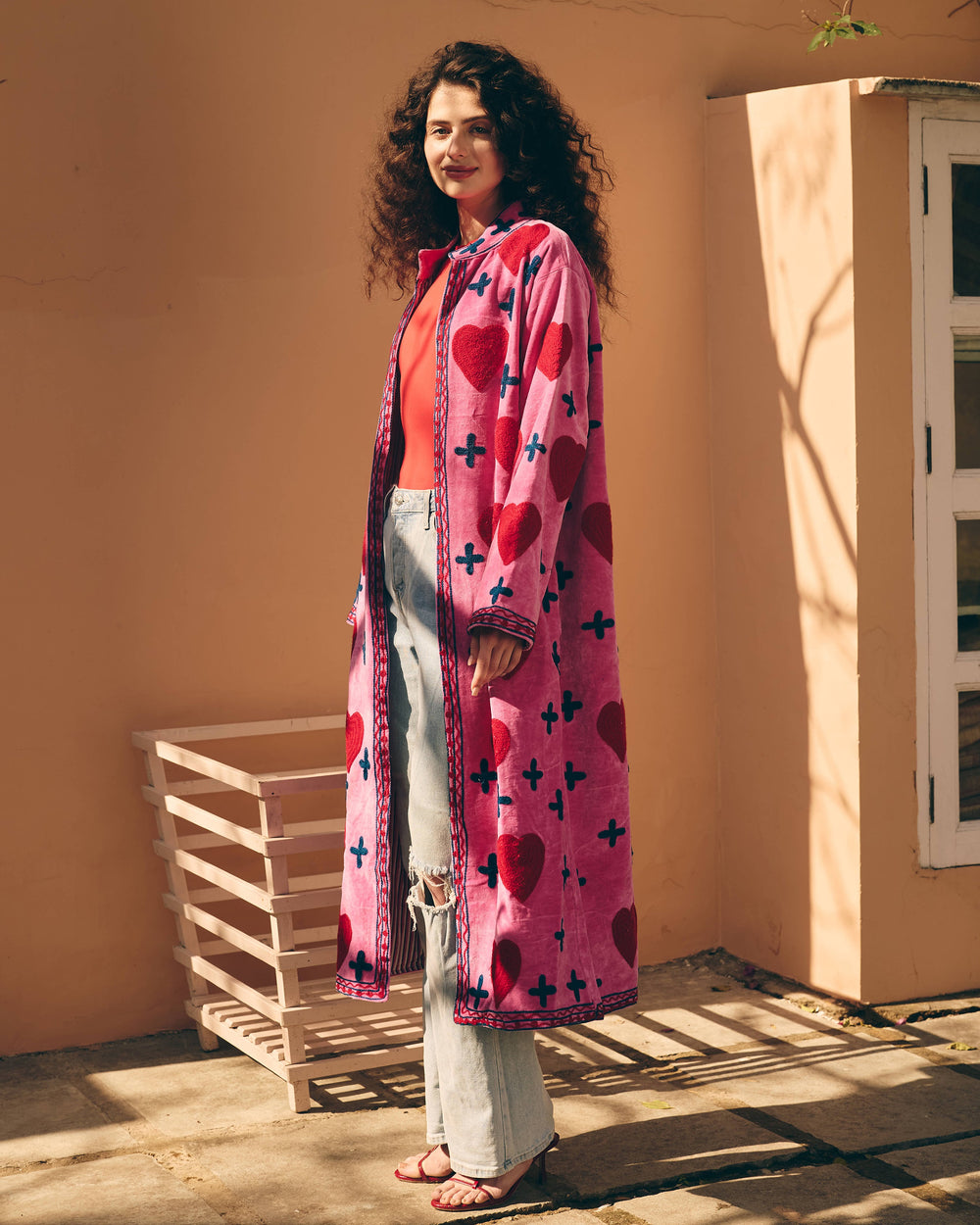 Rosalie Pink Velvet Suzani Jacket