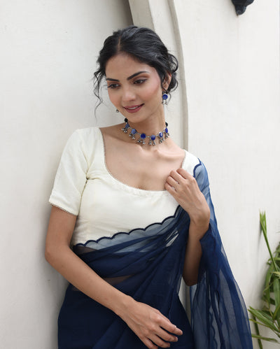 Shanaya White Chanderi Blouse