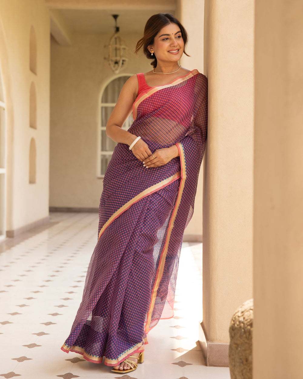 Suhani Purple Doria Bandhej Saree