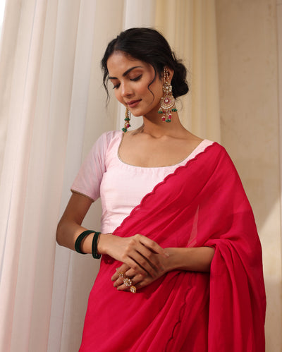 Ishira Pink Chanderi Blouse