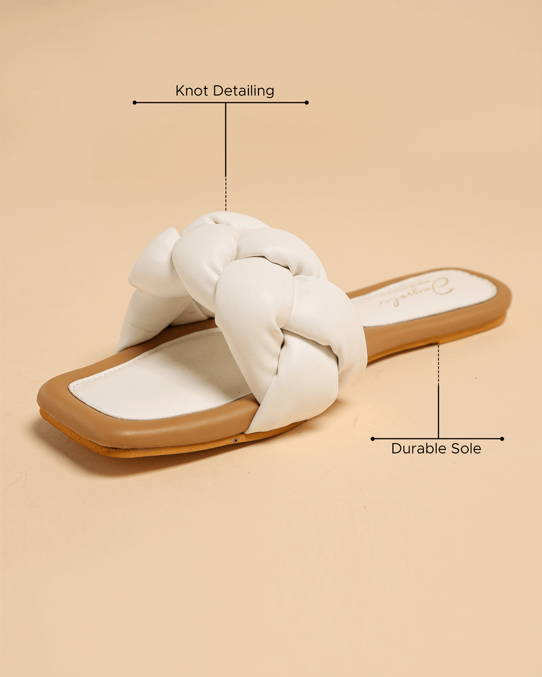 Cloud Dancer Braided Slides