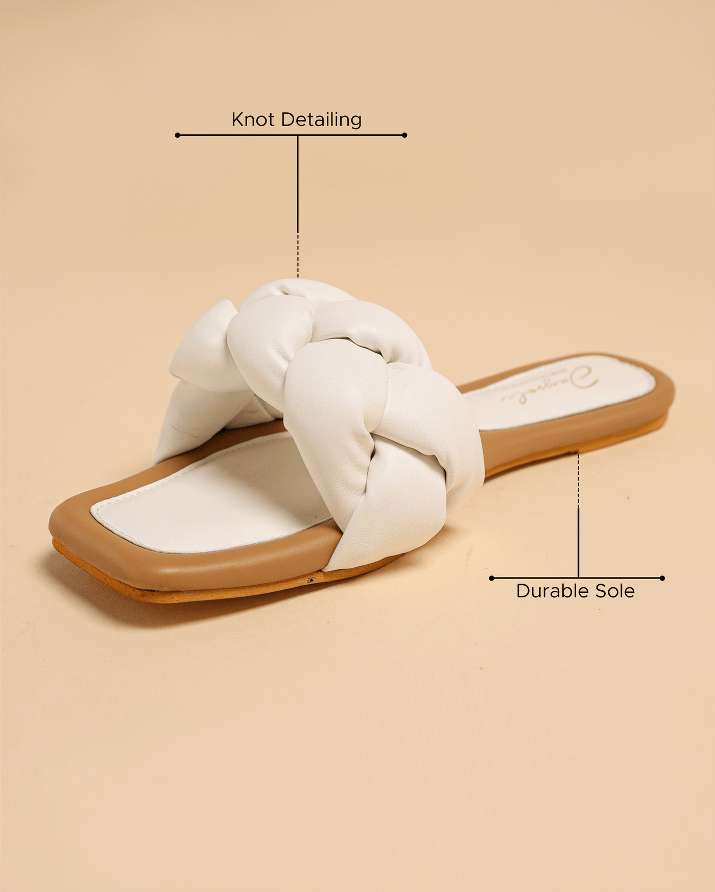 Cloud Dancer Braided Slides