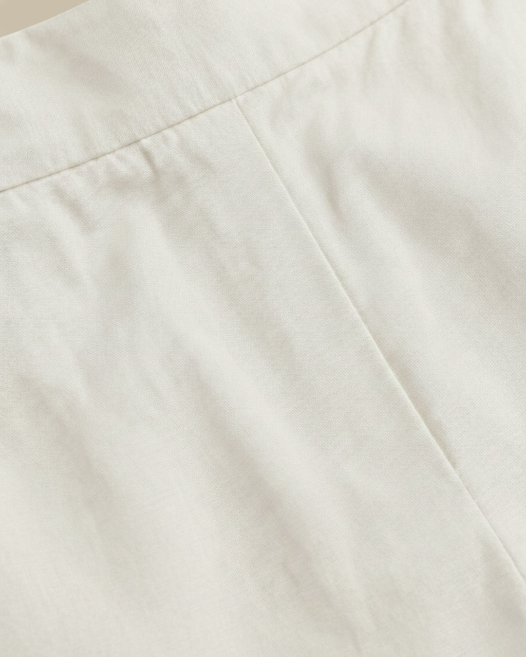 Kriya Off White Cotton Solid Straight Pants