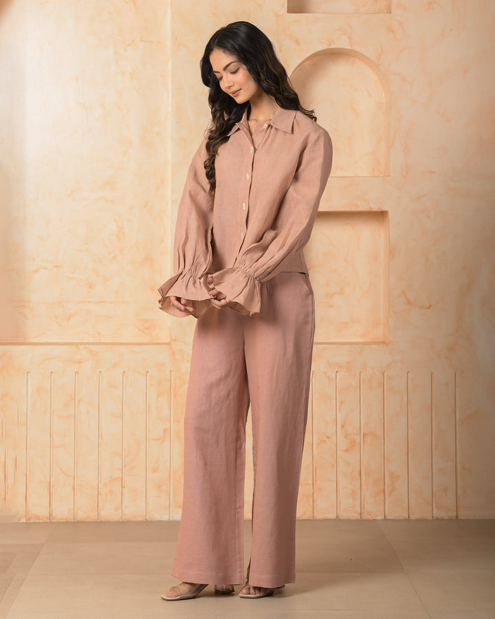 Carnelian Pink Solid Cotton Flex Coord Set