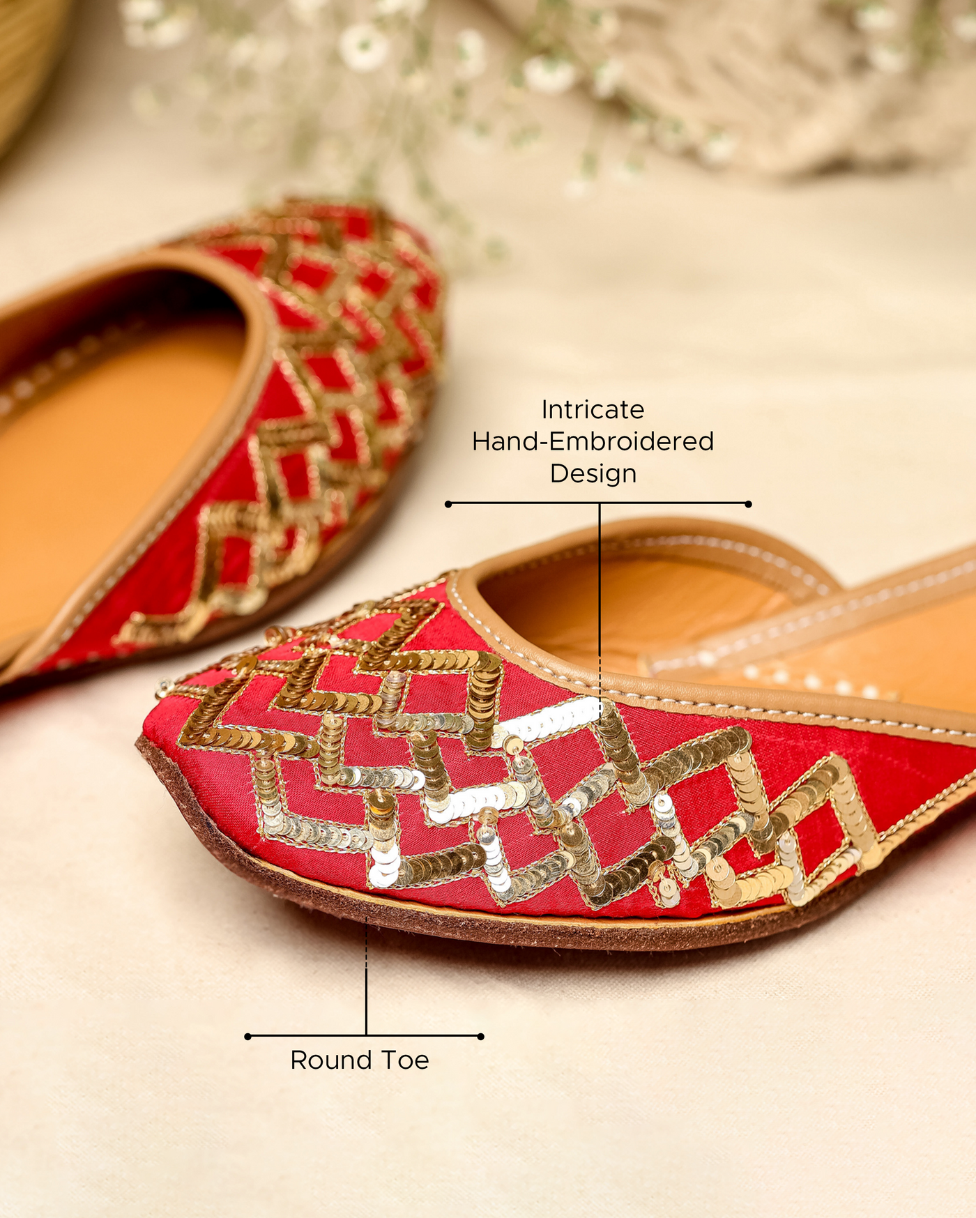 Red Mahogany Handcrafted Jutti