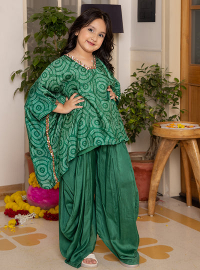 Radha Green Bandhani Muslin Coord Set