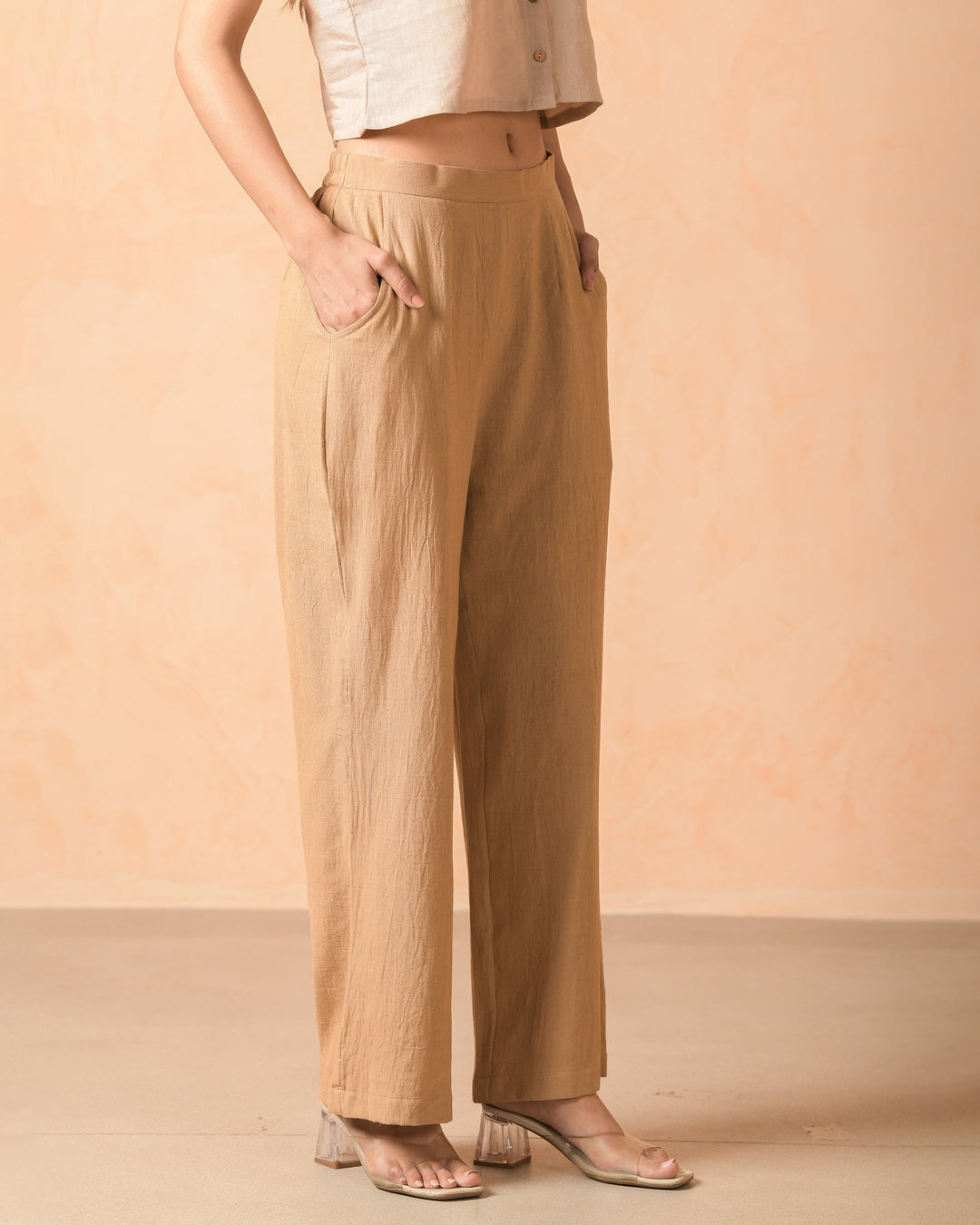 Myrra Mocha Flex Solid Flared Pants