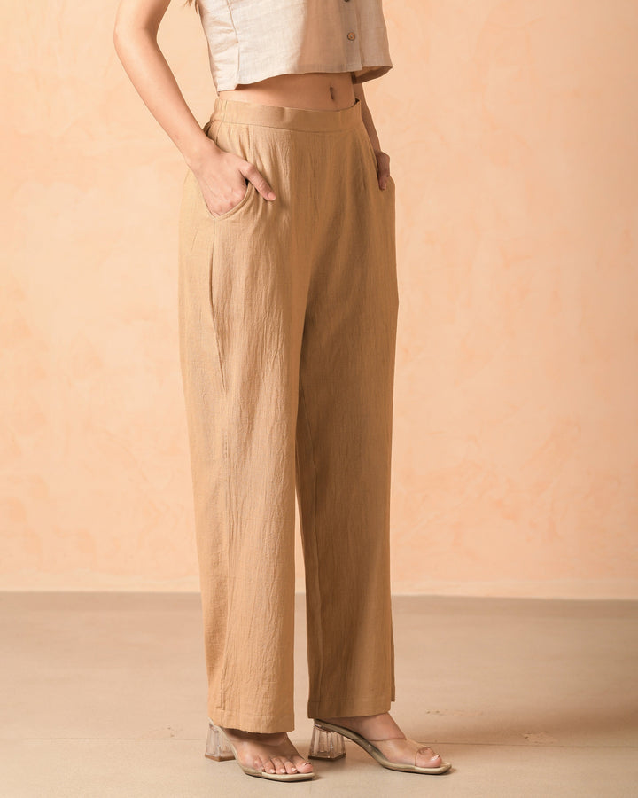 Myrra Mocha Flex Solid Flared Pants