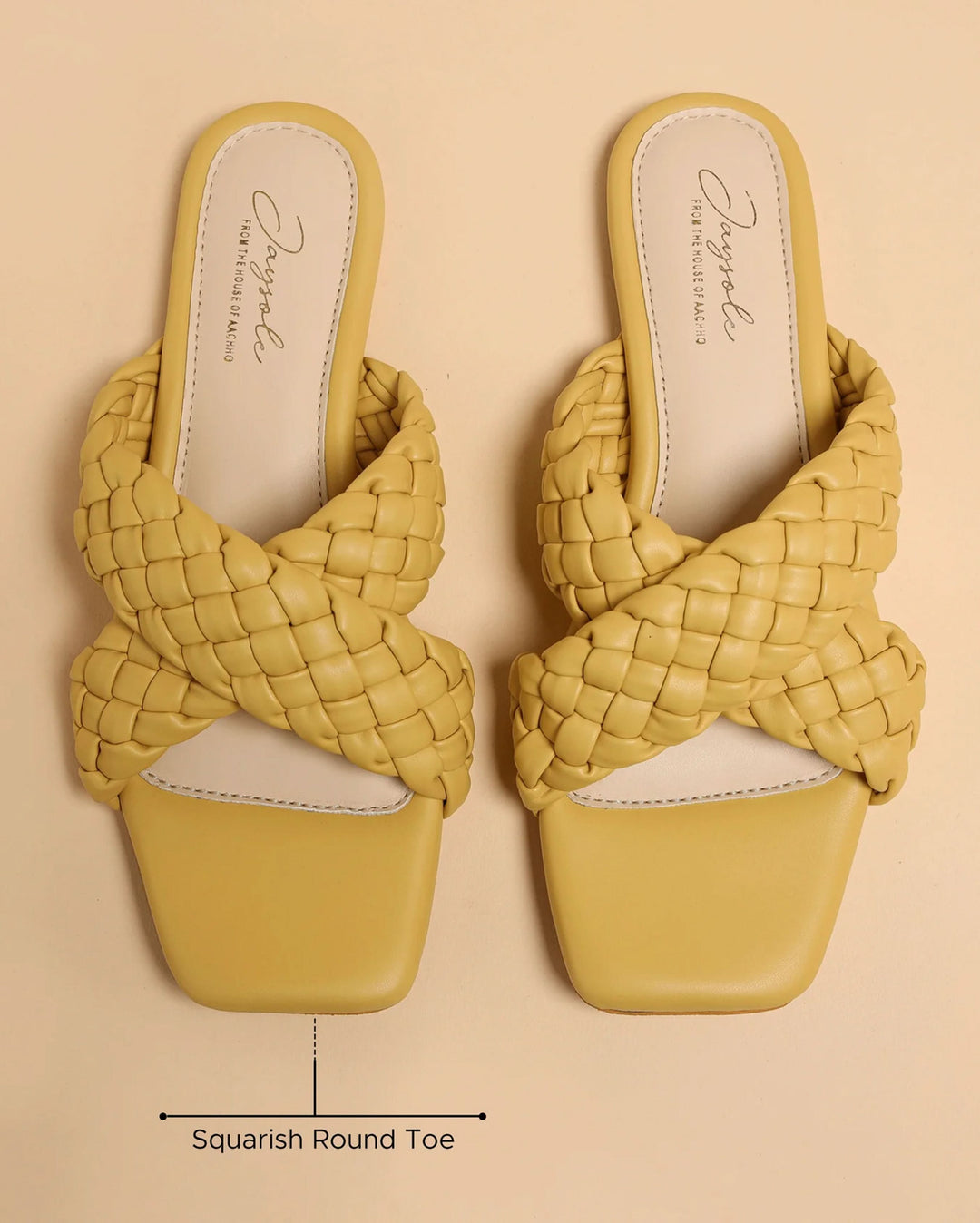 Blazing Yellow Braided Flats
