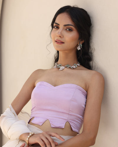 Zehra Lavender Satin Blouse