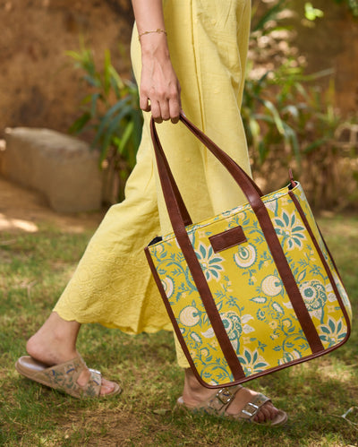 Sunflower Trails Yellow Tote Bag