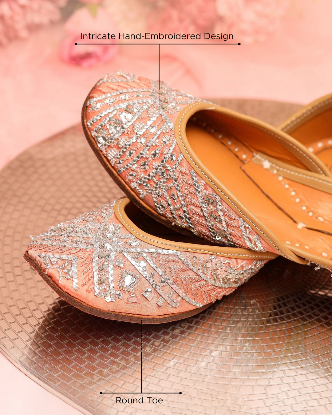 Peach Sprinkle Handcrafted Jutti
