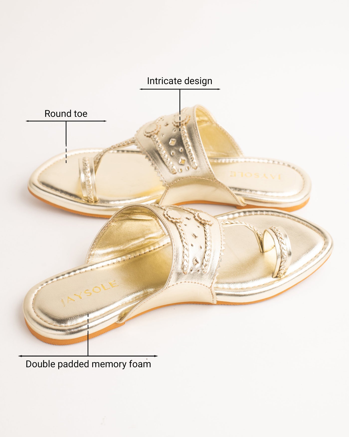 Utsav Gold Solid Kolha Flats
