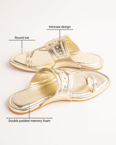 Utsav Gold Solid Kolha Flats