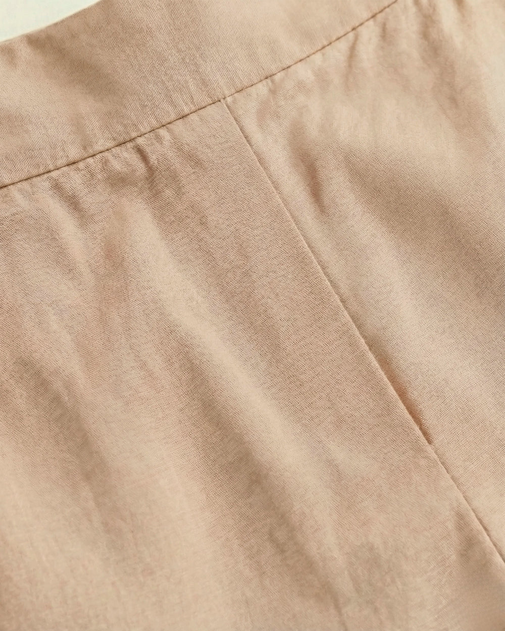 Ziva Beige Cotton Straight Pants