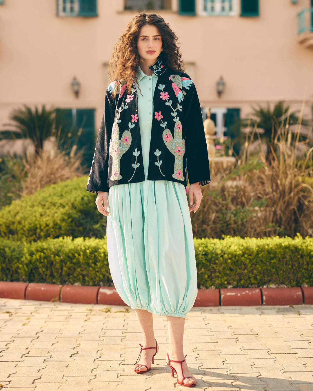 Nocturne Black Velvet Suzani Jacket
