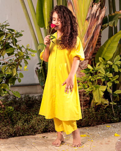 Honey Bee Yellow Cotton Coord Set