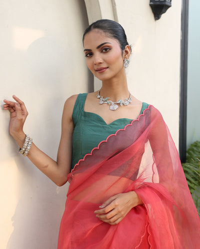 Shivani Green Silk Blouse