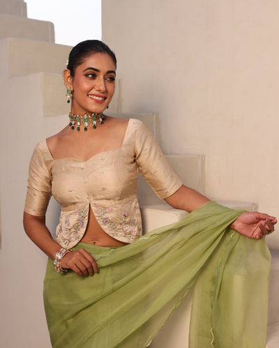 Gulabo Ivory Silk Embroidered Blouse