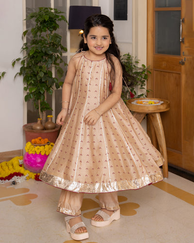 Ruhi Beige Bandhani Chanderi Coord Set