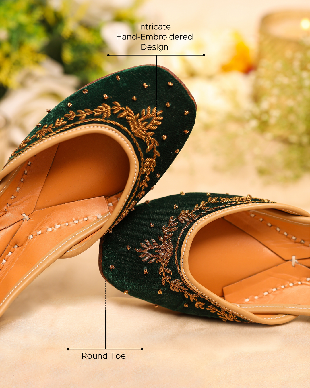 Sassy Green Handcrafted Jutti
