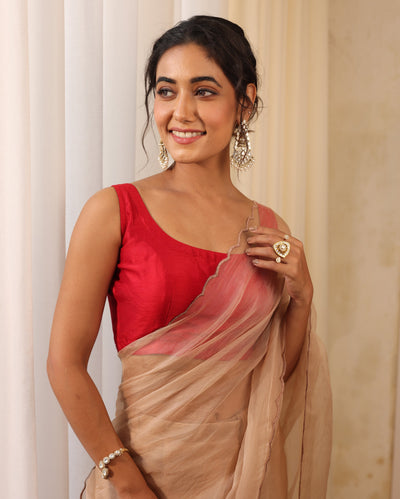 Reeva Red Silk Blouse