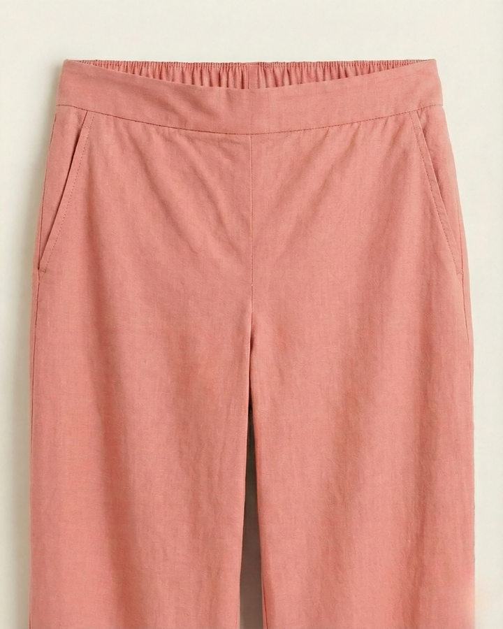 Sofia Salmon Pink Cotton Straight Pants