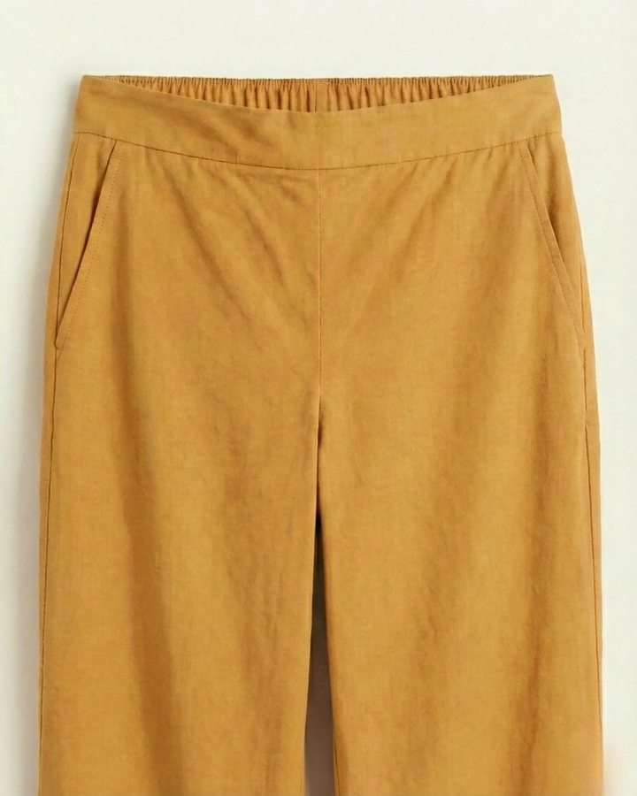 Moni Mustard Cotton Straight Pants