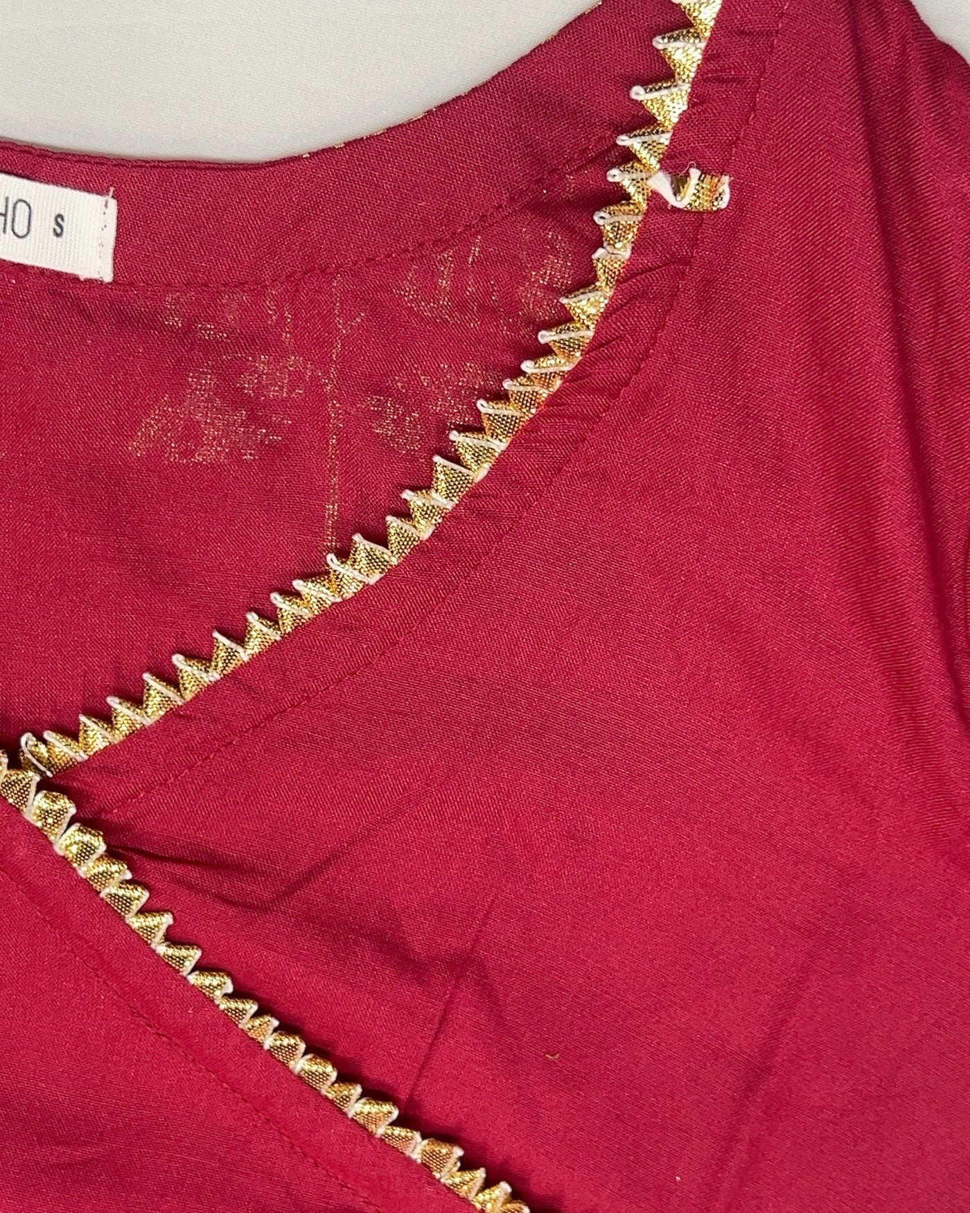 Maroon Angrakha Bandhej Suit Set