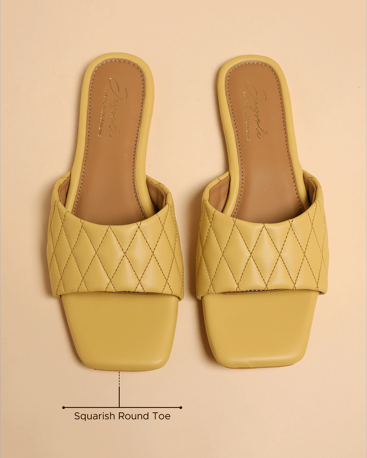 Summer Melon Quilted Slides