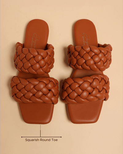 Chocolate Island Braided Flats