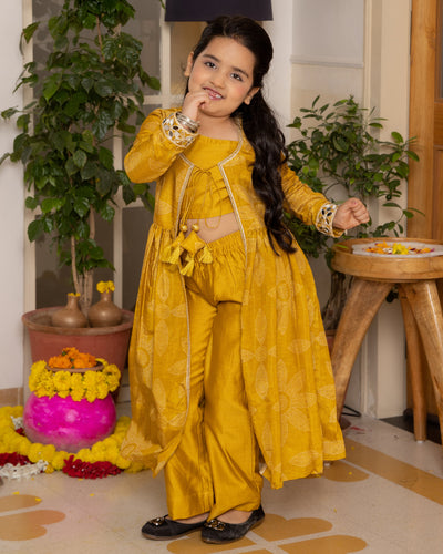 Tara Mustard Bandhani Chanderi Coord Set