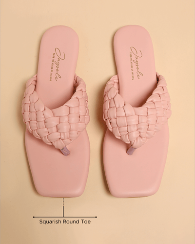Cream Tan Braided Flats