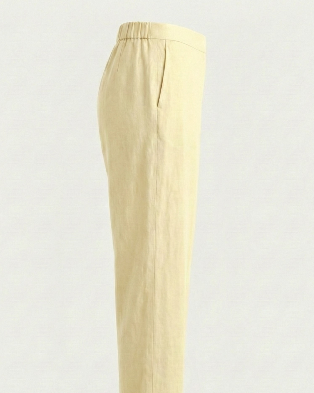 Camila yellow white Linen Straight Pants