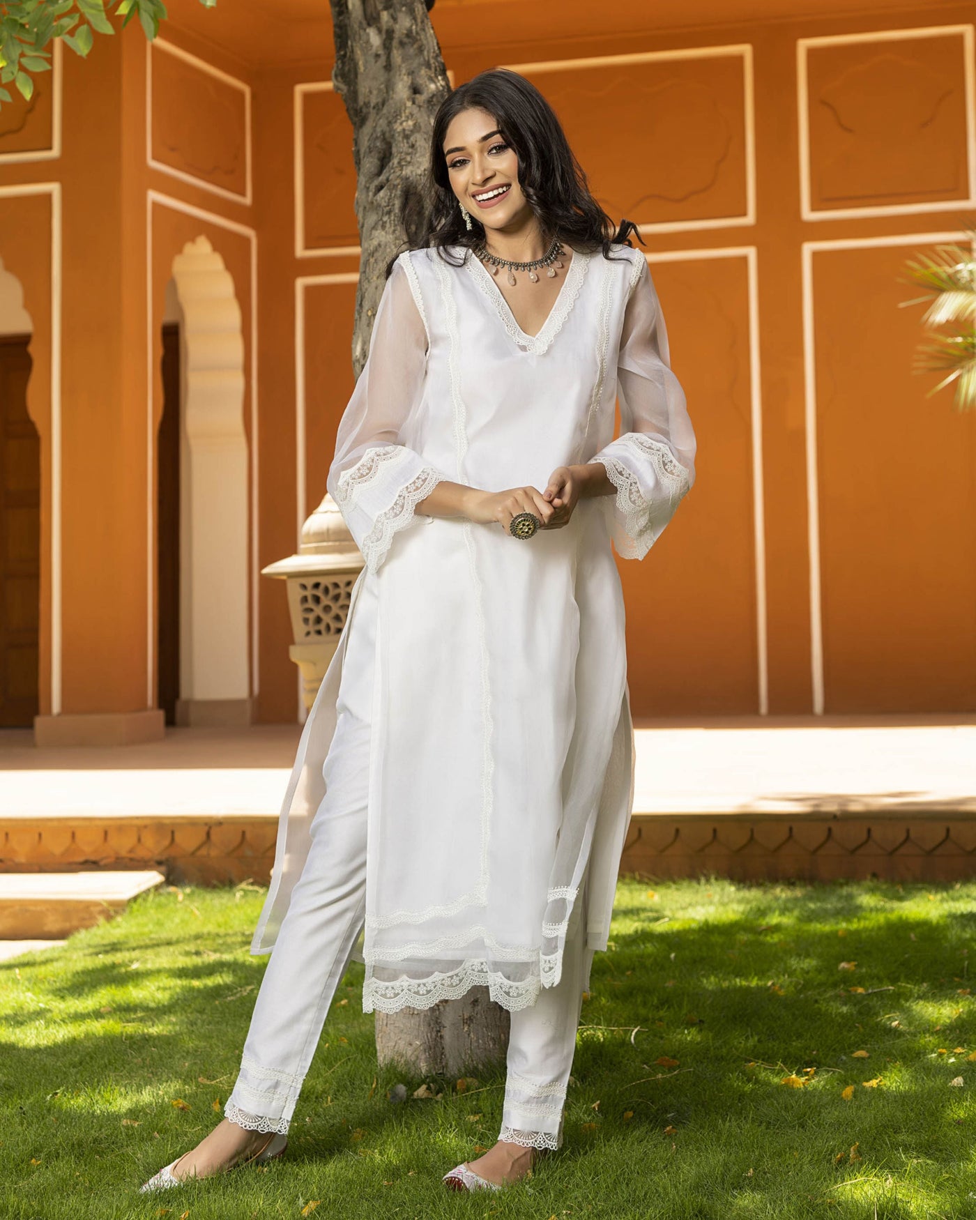 Sophia Organza Straight Kurta Set