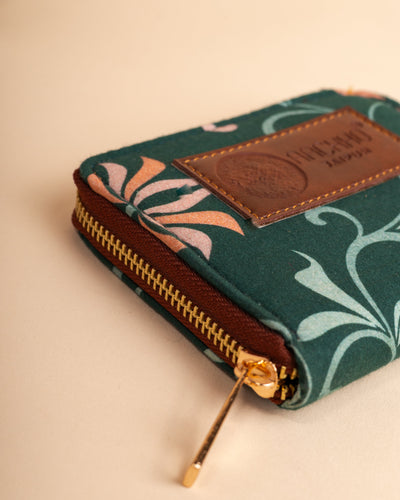 Petal Grace Green Coin Pouch